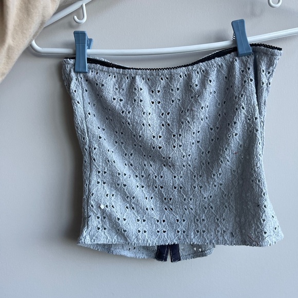 Strapless Gray Corset Top Small - Picture 2 of 3
